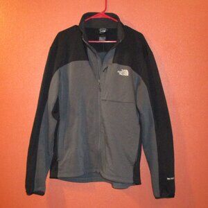 North Face Men X Large Black Gray Full Zip Pockets Warm Long Sleeve Jacket